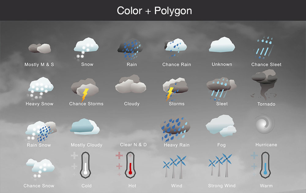 Weather icons color polygon