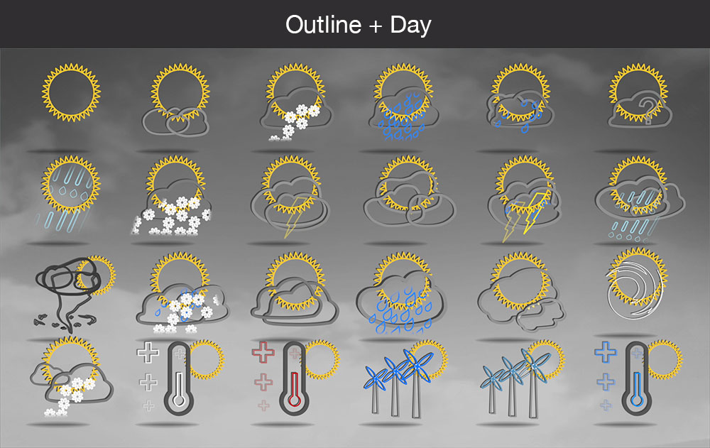 Weather icons outline day